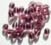 25 11x9mm Transparent Light Amethyst Grooved Drop Beads
